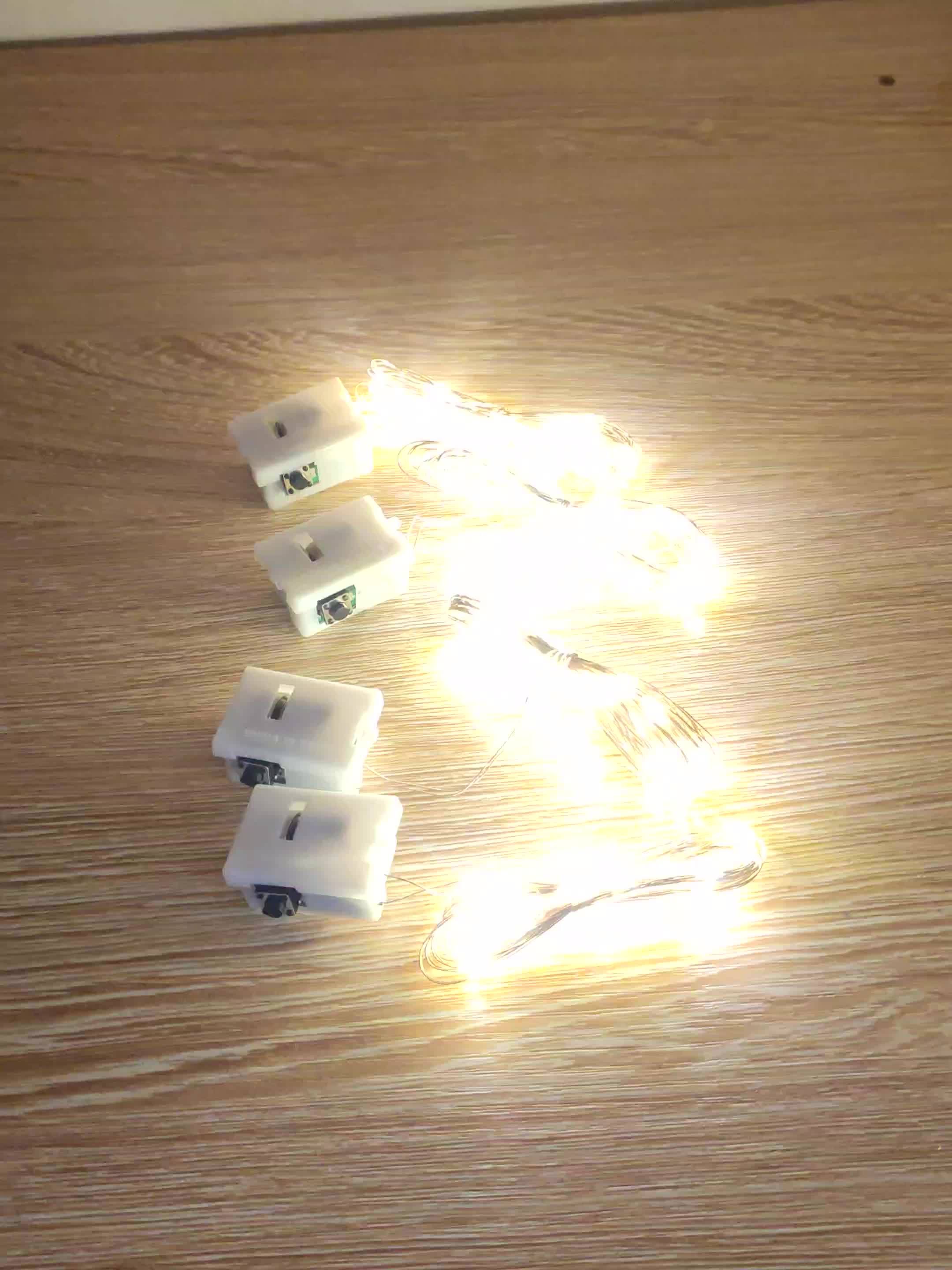 4个/10个 LED 仙女灯 电池供电灯串 银色线 6.6 英尺 20 LED 螢火虫 星空 月亮灯 适用于婚礼、派个、卧室、庭院、圣诞氛围灯、蛋糕、花束装饰