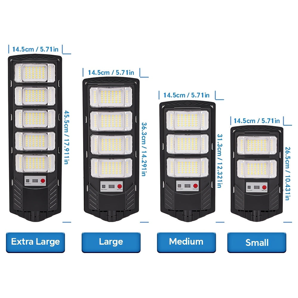 Super Bright Solar Motion Sensor Street Light, High Power LED Solar Outdoor Courtyard Light, with Remote Control and Motion Sensor, Wide Angle Illumination Light, Perfect for Garage, Backyard, Doorway, Street Lighting, Garde