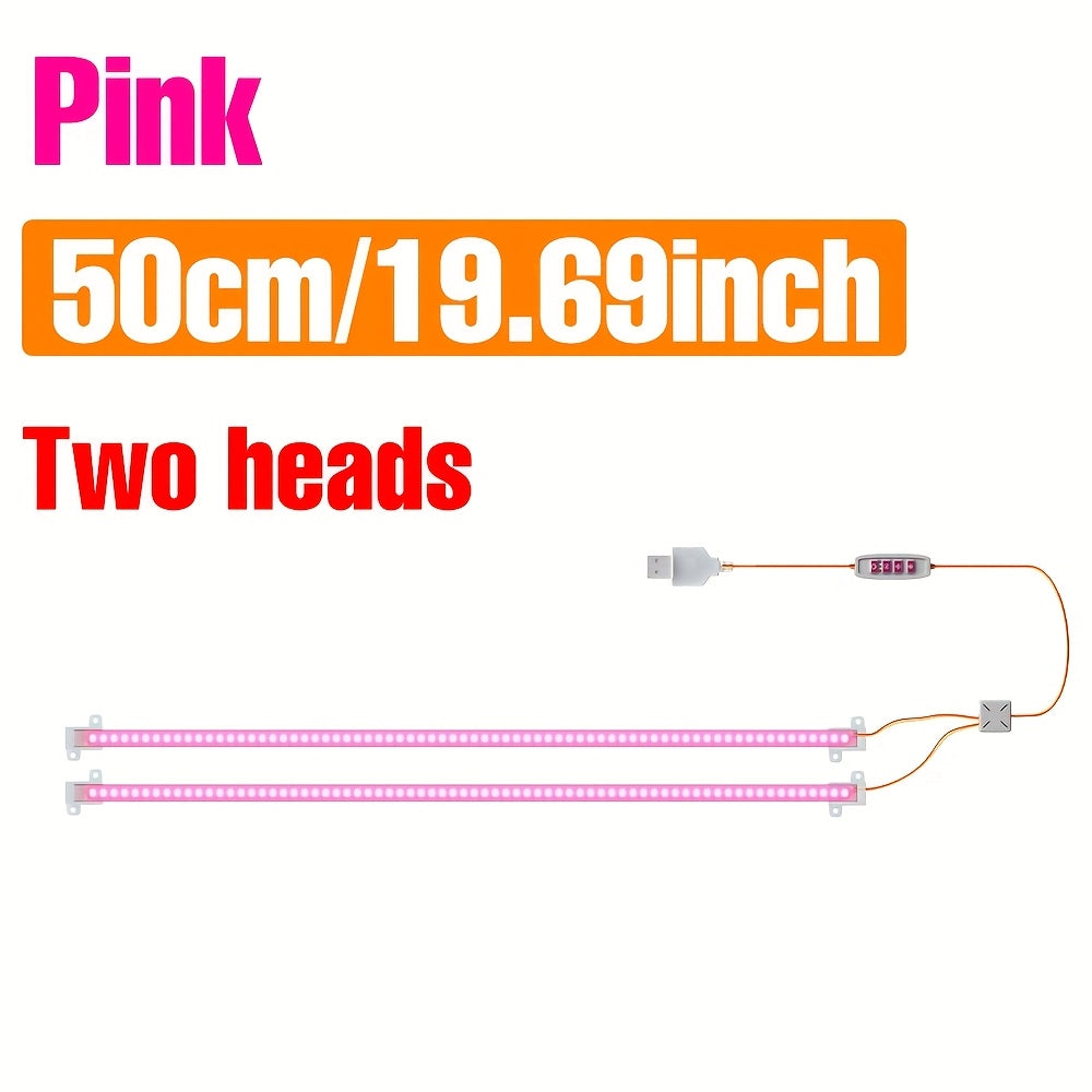 LED Full Spectrum Plant Light Strip, 5V USB Powered Indoor Grow Light, Sunlike Hydroponic Supplement Lamp, 4/8/12H Timer, 5 Dimmable Levels, Red Blue UV/IR Light, Ideal for Greenhouse Tent, Vegetable, Flower, Succulent, Seedling, Fruit, Cactus