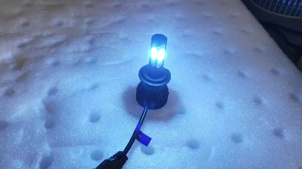 2 High/Low Beam Headlights, Luminous Intensity 30000 Lumens, 8000K Ice Blue Light, Equipped with 4 Side COB Chips, Including Models 9005/HB3, 9006/HB4, H4, H7, H11, H13, 9004 and 9007, No Battery Included