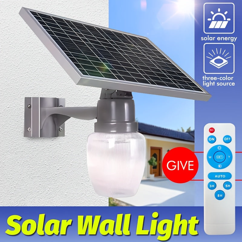 1 Piece Solar Street Light, Remote Control Light Control LED Solar Light, Adjustable Color Temperature 6500K/4000K/3000K Courtyard Light, Perfect for Parking Lots, Courtyards, Gardens, Villas, Outdoor Solar Courtyard Light