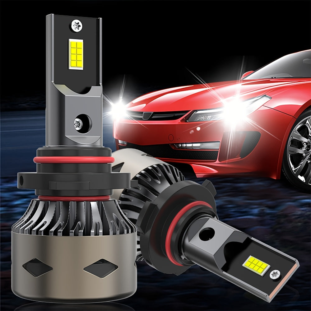 2 Plug-and-Play Car Headlights, Compatible Models: 9005/HB3-B039/H4/H7/H1/H4/9003/HB2/H11/H18/H16/9006/9012, 6500K Color Temperature, 360° Beam Angle, 25000 Lumens 200W, 600% Brightness Increase