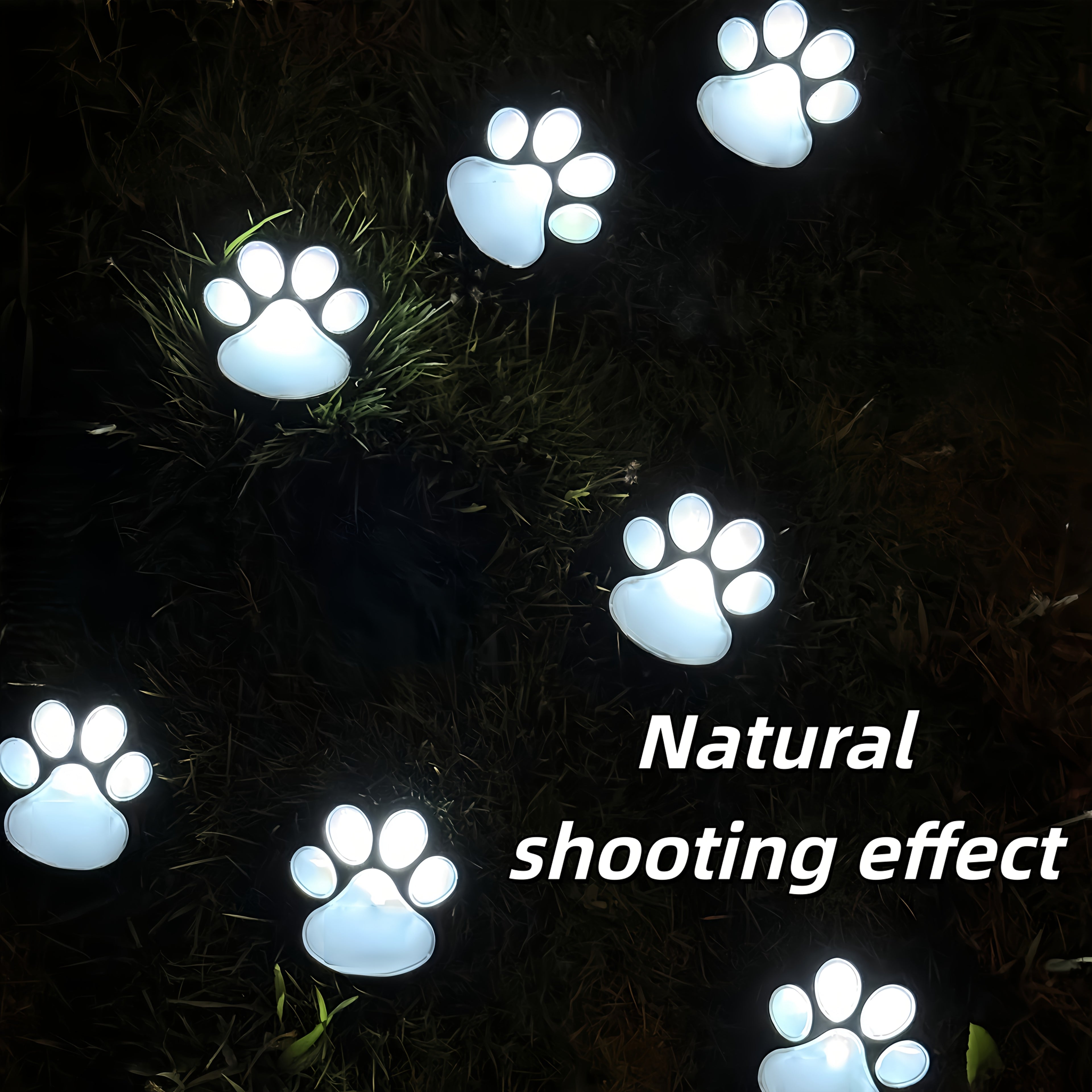 Outdoor Ground Light Designed for Pet Lovers: IPX4 Waterproof, 16-Piece Solar LED Dog Paw Print Light Set, Automatic On/Off Function, Perfect for Garden, Walkway, Indoor Decoration and Four Seasons Home Decoration Gift