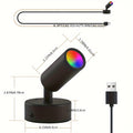 10W LED spotlight indoor RGB color-changing uplight/downlight with remote control, Christmas spotlight plant decoration light with switch, Halloween party decoration, 6.3ft USB cable