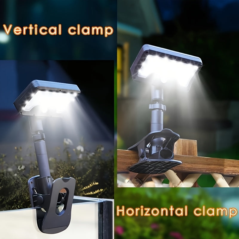 1PC/2PCS 92LED Outdoor Street Light, Solar Clip-On Standing Light, Garden Lighting Light, Courtyard Street Light, Solar Charging/USB Charging, 1500mAh Lithium Battery, High Brightness, Easy to Use, Easy to Place, Unique Solar Light