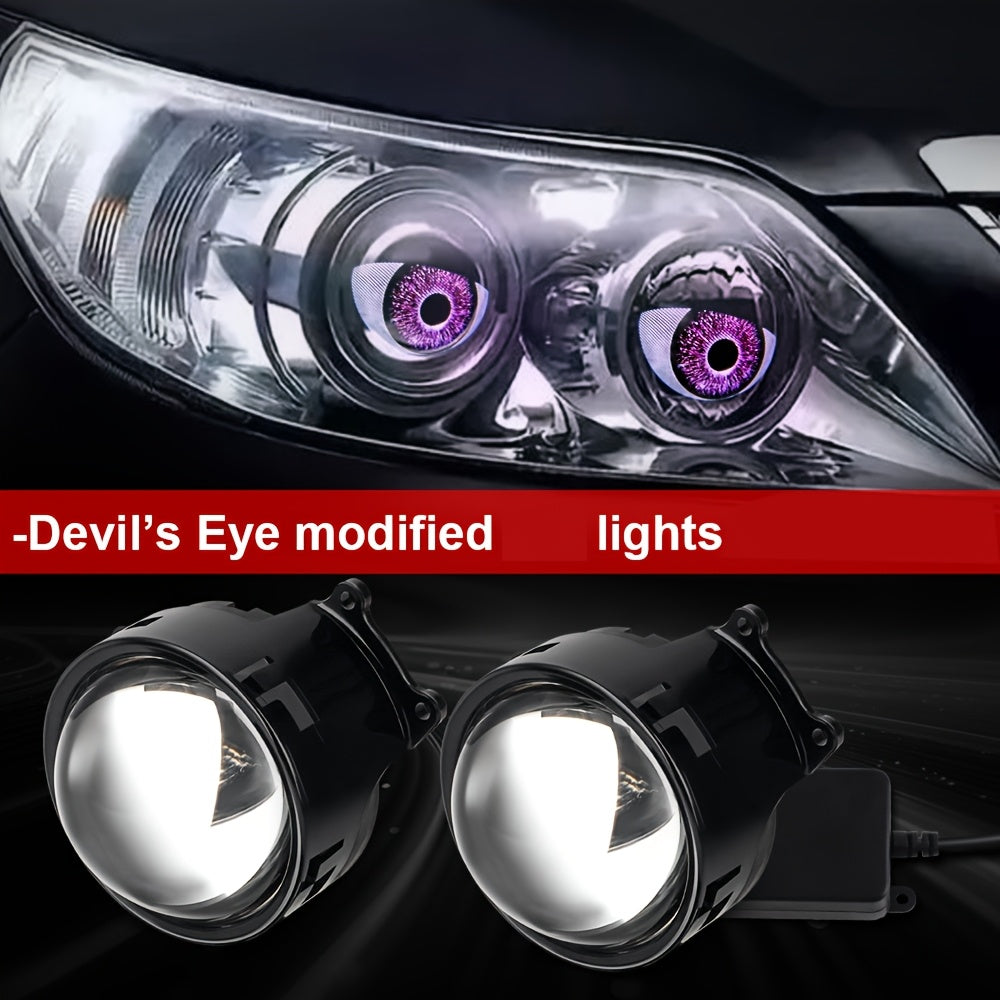 Opra 1 Piece Universal Car Dynamic Evil Eye LED Light 3 Inch 12-36 Volt Upgrade Modification Kit for 33 Vehicle Models Car Ambient Light