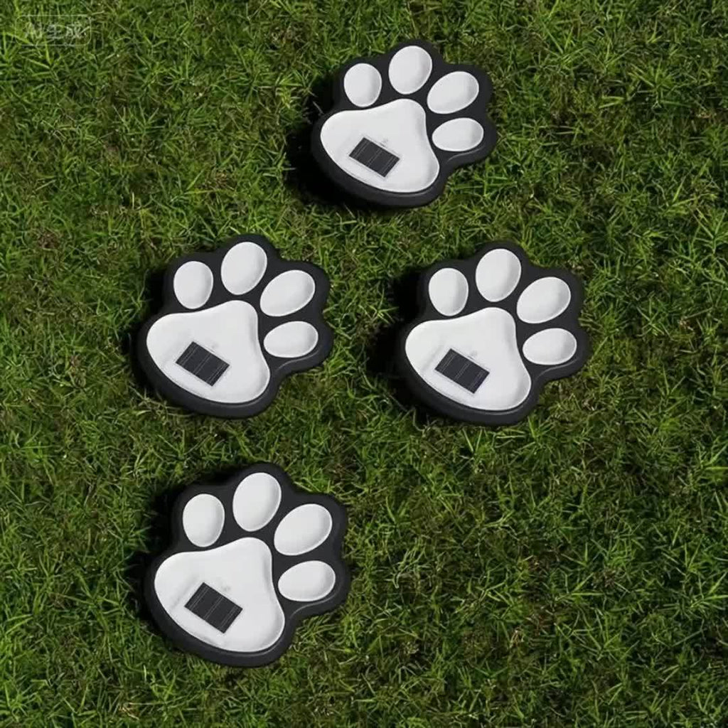 Outdoor Ground Light Designed for Pet Lovers: IPX4 Waterproof, 16-Piece Solar LED Dog Paw Print Light Set, Automatic On/Off Function, Perfect for Garden, Walkway, Indoor Decoration and Four Seasons Home Decoration Gift