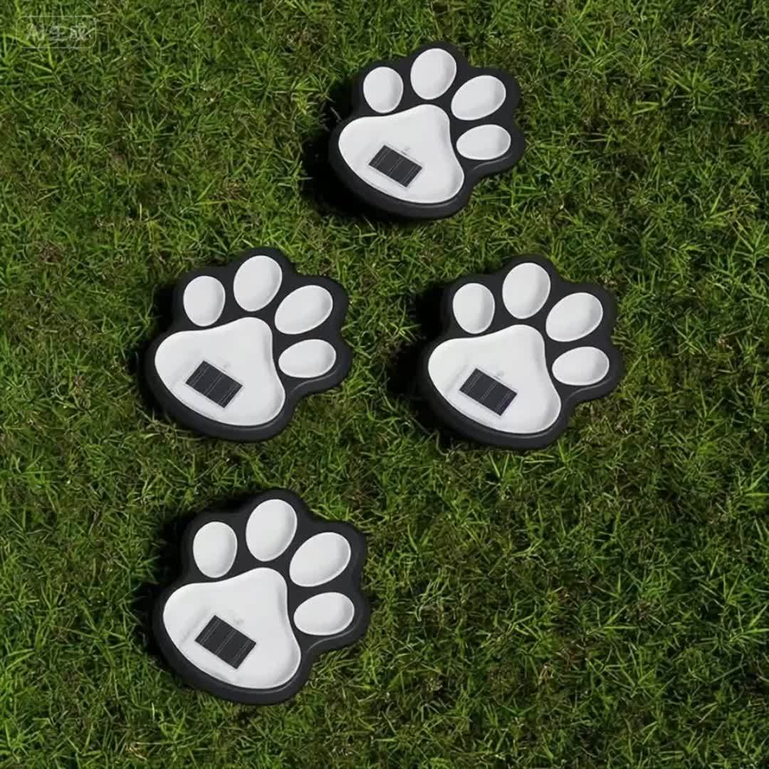 Outdoor Ground Light Designed for Pet Lovers: IPX4 Waterproof, 16-Piece Solar LED Dog Paw Print Light Set, Automatic On/Off Function, Perfect for Garden, Walkway, Indoor Decoration and Four Seasons Home Decoration Gift