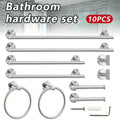 10-Piece Bathroom Hardware Accessory Set - 23.6" Towel Bar, Towel Ring, Toilet Paper Holder, Robe Hook, Stainless Steel Bathroom Accessories Combo
