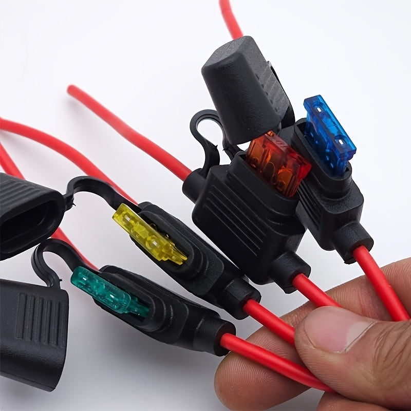 3-Pack Inline Fuse Holder Kit with 12AWG Wire and 3 Durable 30A Fuses – Copper Construction, Ideal for Automotive, Motorcycle, Truck, Boat & Vehicle Electrical Protection