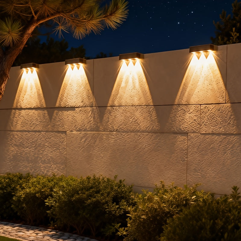 Outdoor Wall Light Solar Charging Landscape Light Wall Washer Light Villa Garden Community Wall Hanging Lamp Decorative Beautiful Light, Suitable for Villa, Courtyard Wall, White Light and Warm Light Freely Adjustable