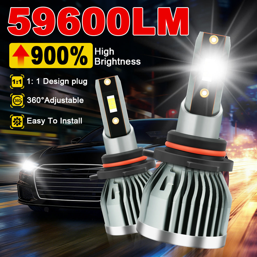 2-Pack H1 H3 H7 H11 9005 9006 H4 H13 9007 9004, Super Bright Spotlight 6000K Super Bright White Light High/Low Beam Fog Light LED Car Headlights 59600 Lumens 250W Fog Light Universal Fit 900% High Brightness