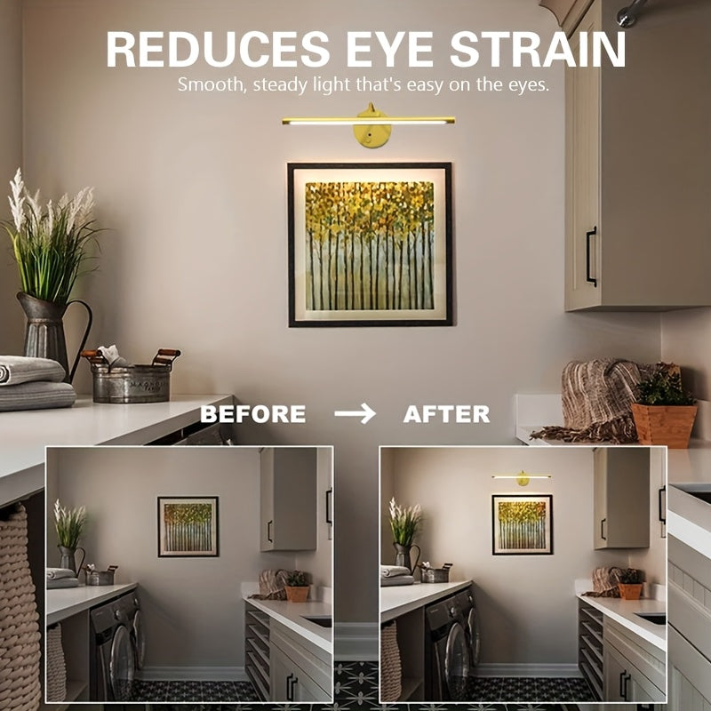 One remote control modern gooseneck smart cabinet light, dimmable timer office lighting lamp, three-color adjustable with charging cable, home picture frame living space 3000/4000/6000K