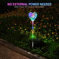 12-Hour Long-Lasting Solar Heart-Shaped LED Ground Light, Toggle Switch Control, Suitable for Outdoor / Courtyard / Lawn / Holiday Party Decoration, Christmas, Halloween Atmosphere Creation