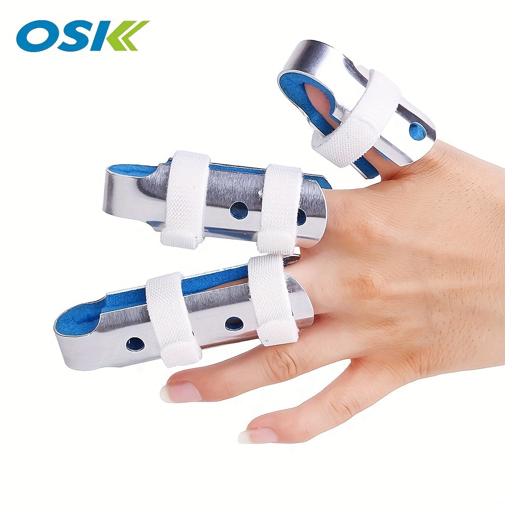 OSK 可调式铝合金手指夹板 - 舒适的衬垫支撑，带有钩环扣件闭合，仅手洗以增强手指稳定性，手指配件，OSK