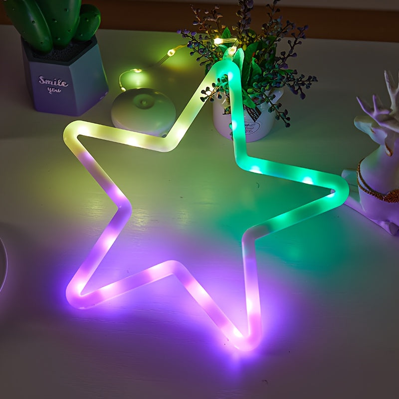 LED 五角星吸盘灯 暖白光 + 幻彩 ，两种款式，房间节日装饰 /圣诞万圣节日氛围灯 /儿童房/派对灯串