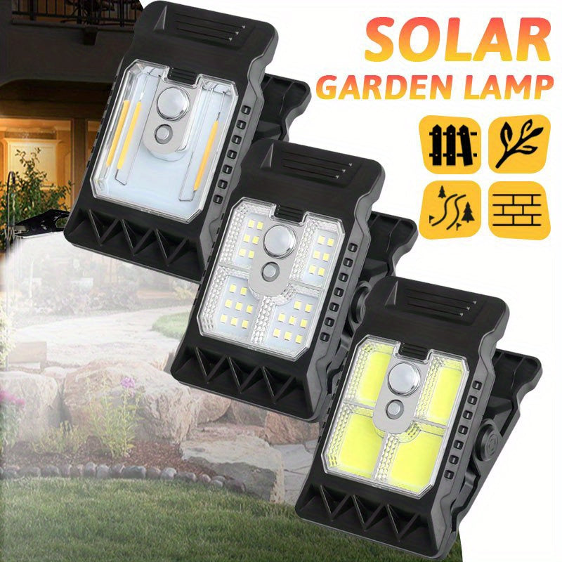 1 Rechargeable Solar Courtyard Street Light, Sensor Garden Light, Clip-On Design Multifunctional Fence Emergency Light, Bright LED Wall Light Perfect for Tree Branches, Balcony