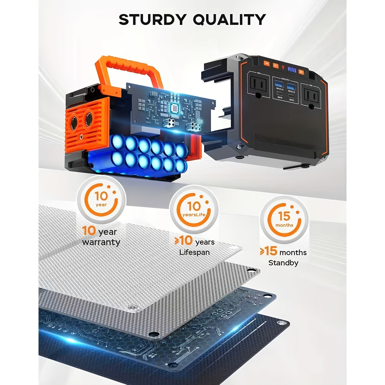 便攜式太陽能發電機電源站 237Wh，含 60W 太陽能板/88Wh &30W SL/111Wh &30W SL，或 88.8Wh/237Wh。具備 2*AC/USB-C PD/USB QC3.0/DC 輸出，LED 緊急電源燈，適用於戶外露營、房車旅行、緊急情況，送禮首選