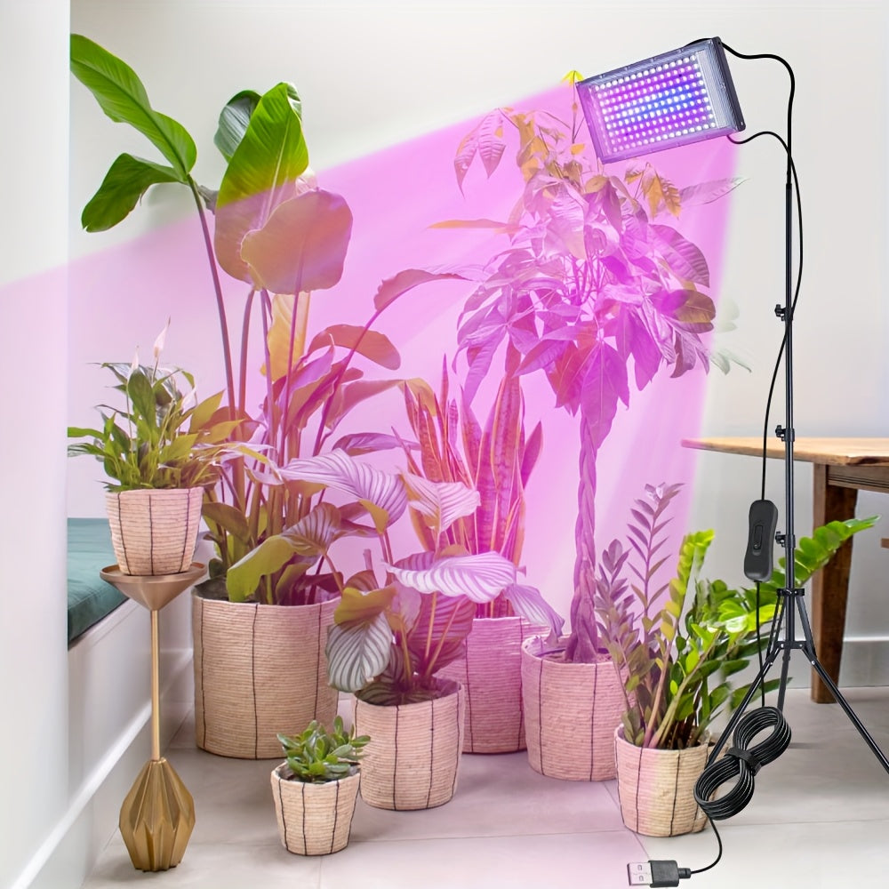 USB Plant Grow Light Strip with Tripod, Sunlike Full Spectrum Grow Lamp, 360° Adjustable Gooseneck, 96/144 LED Grow Light, Supplemental Lighting for Tall Plants, Bonsai, Greenhouse, Hydroponics, Flowers and Large Area Indoor Plants