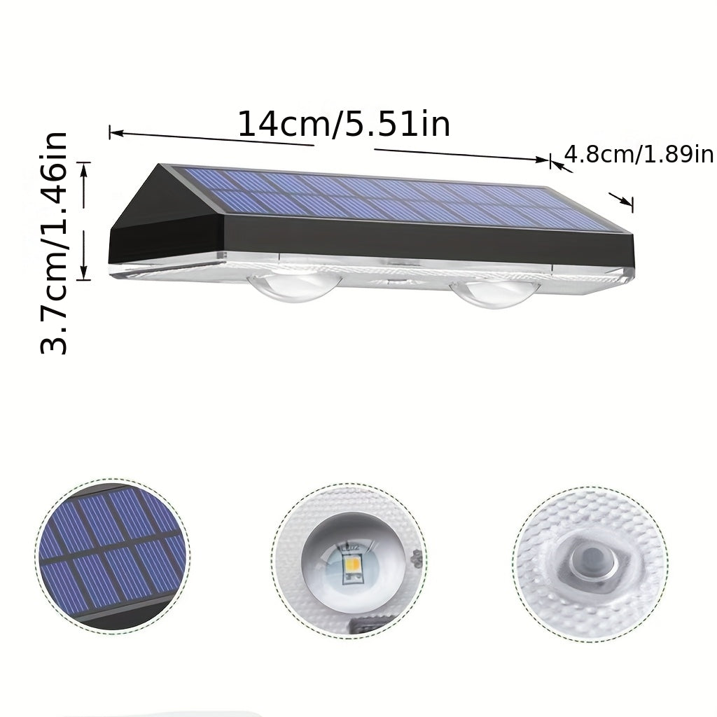3/4-Piece Solar Wall Light - Color Changing, Automatic On/Off, Up and Down Lighting, Courtyard Lawn Decoration, Wall Lighting Effect, Solar Charging, Indoor and Outdoor Decoration, Patio, Fence