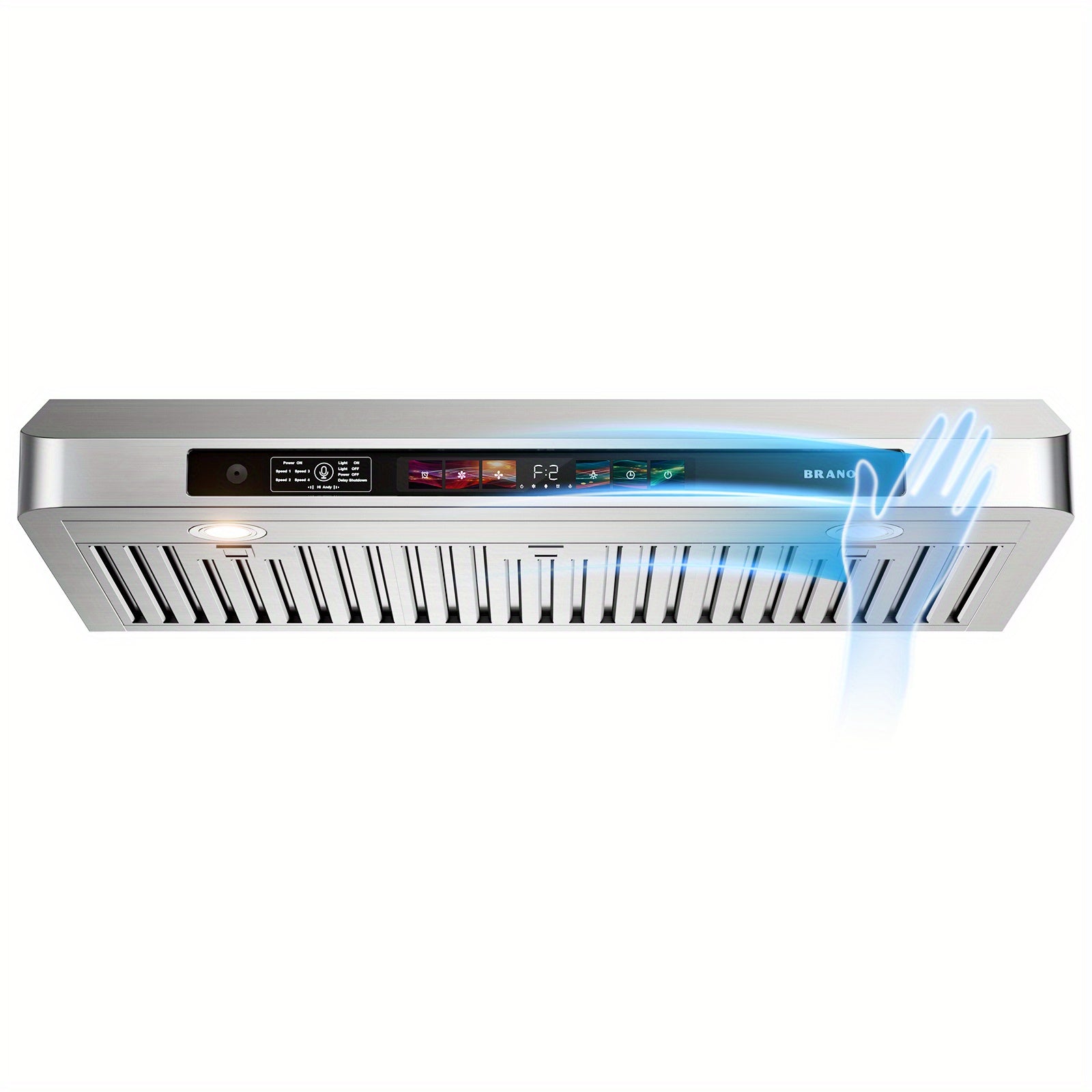 30-Inch Stainless Steel Under Cabinet Range Hood, 900 CFM, with Voice Control, Kitchen Exhaust Hood with 4-Speed Fan