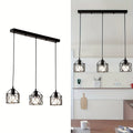 3 pendant lights, dining room farmhouse kitchen island high adjustable lighting fixture pendant light, dining room bedroom hallway industrial pendant light, black metal cage pendant light