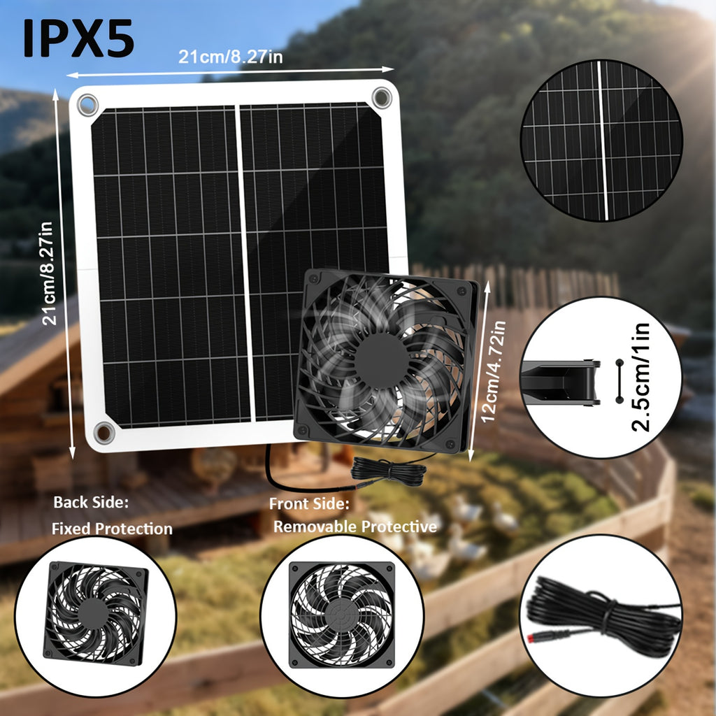 Outdoor Ventilation Fan, Suitable for Chicken Coop and Greenhouse, Equipped with Cable and Installation Tool Kit, 1 Set