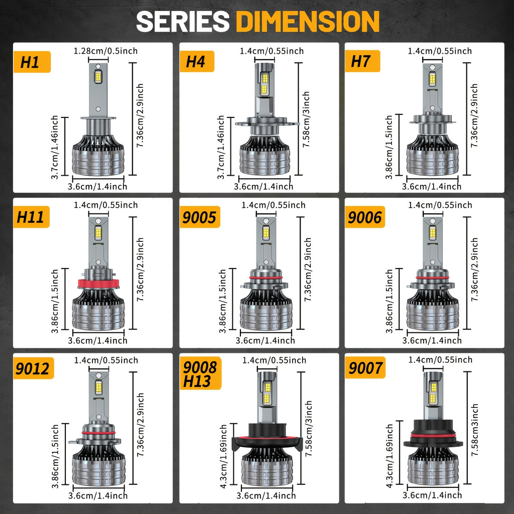 2Pcs H7 H4 H11 LED Car Headlights Canbus 220W H1 H8 Bulbs 9005 HB3 9006 HB4 9012 9007 HB5 9008 H13 LED Bulbs Turbo Light 6000K White 12V