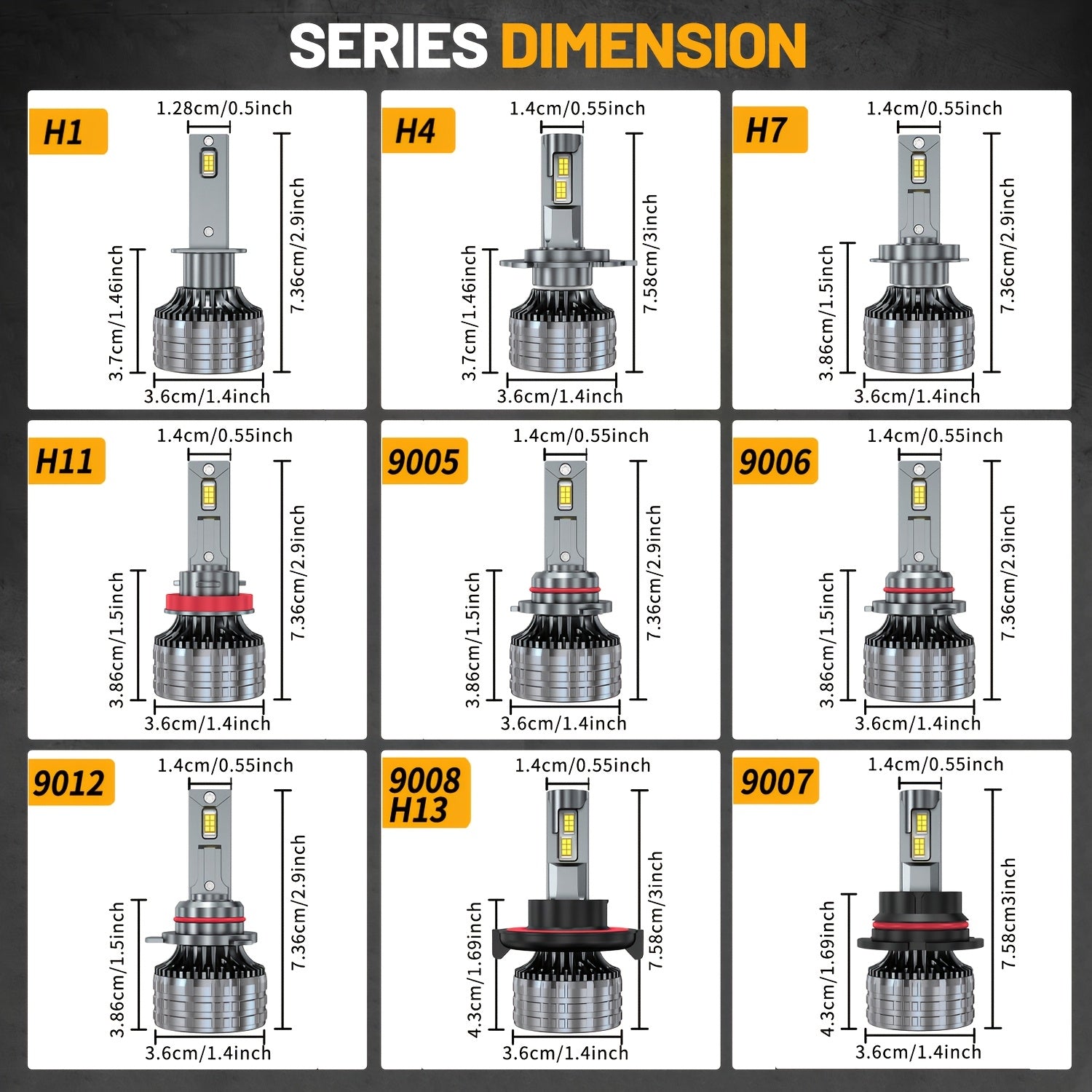 2Pcs H7 H4 H11 LED Car Headlights Canbus 220W H1 H8 Bulbs 9005 HB3 9006 HB4 9012 9007 HB5 9008 H13 LED Bulbs Turbo Light 6000K White 12V