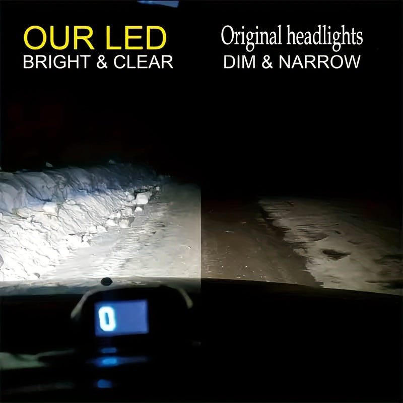 2 Fanless H7 LED Bulbs, 18000 Lumens, 6000K White Light, 60W Mini Size, CSP LED Chip, Hardwired 12V LED Light, No Battery Needed