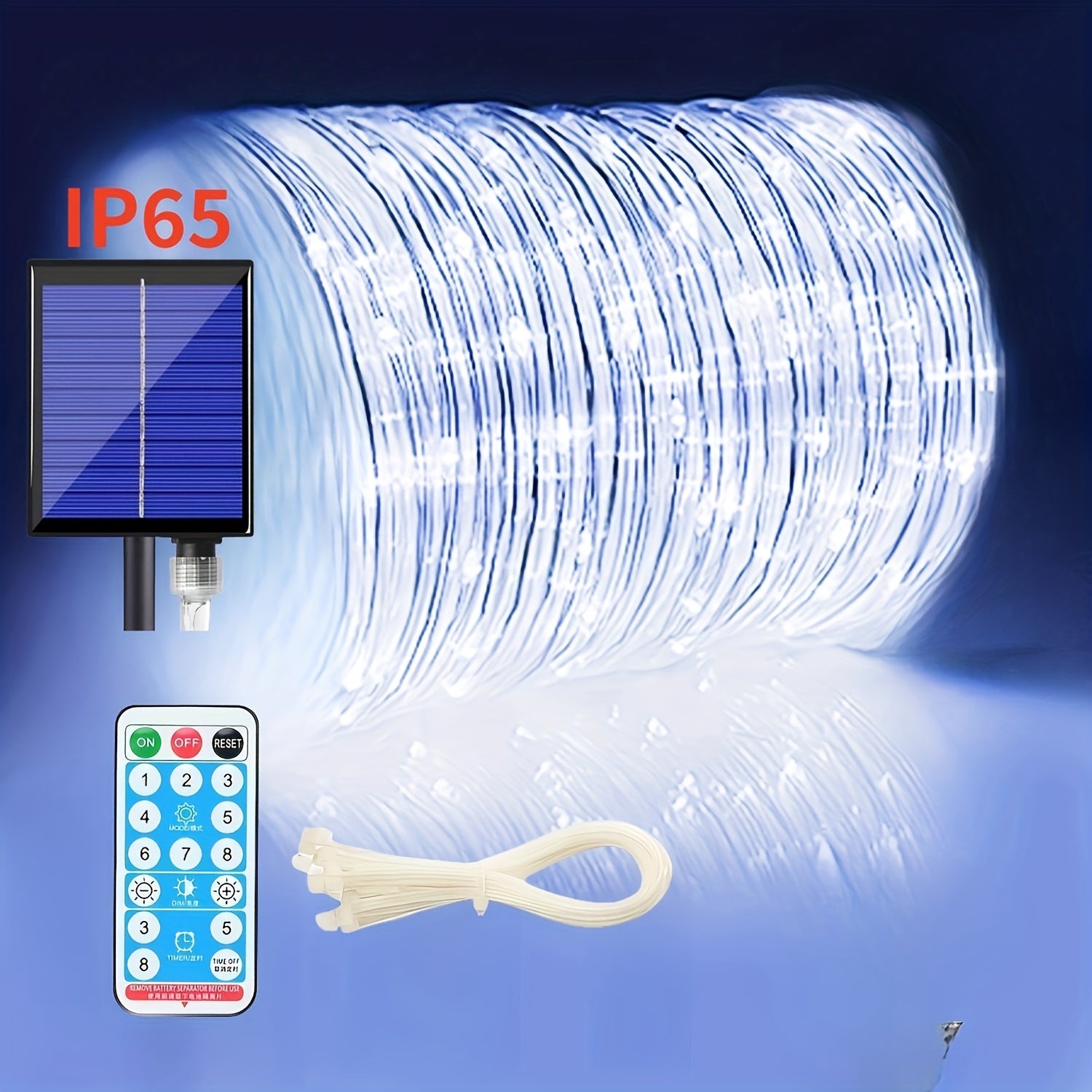 100Ft 300 LED 太阳能灯串 8种模式 户外灯管 铜线灯 适用于圣诞节 花园 围栏 庭院 派对 泳池 婚礼装饰