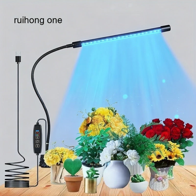 Full Spectrum Clip-On Plant Grow Light, Ideal for Indoor Plants, 4/8/12H Timer, 3 Light Modes Red/Blue/Mixed, 10 Dimmable Levels, Indoor Plant Lighting