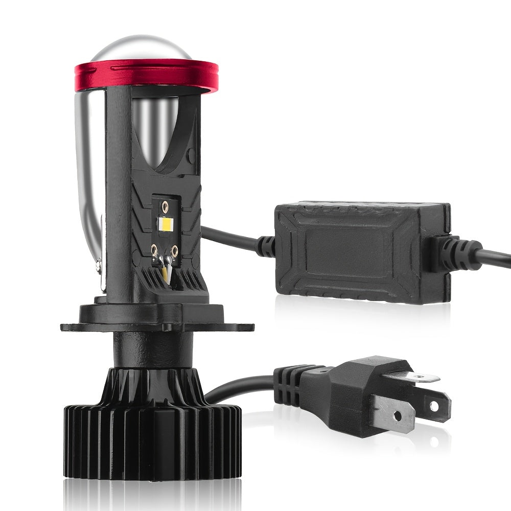1pc/2pcs H4 LED Projector Headlight Lens, Designed for Left-Hand Drive, with 180W H4 LED Left-Hand Drive Bulb, Compatible with Cars or Motorcycles, Lens LED Light, Suitable for 12V and 24V Systems, 6000K Color Temperature
