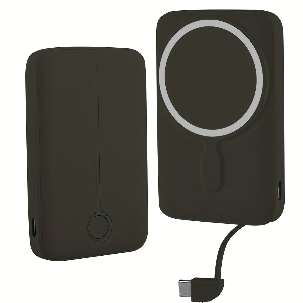 超薄 5000mAh 攜帶型充電器，纖薄無線磁吸行動電源，15W 兩向 USB-C 充電，相容於 iPhone 16/15/14/13/12 系列