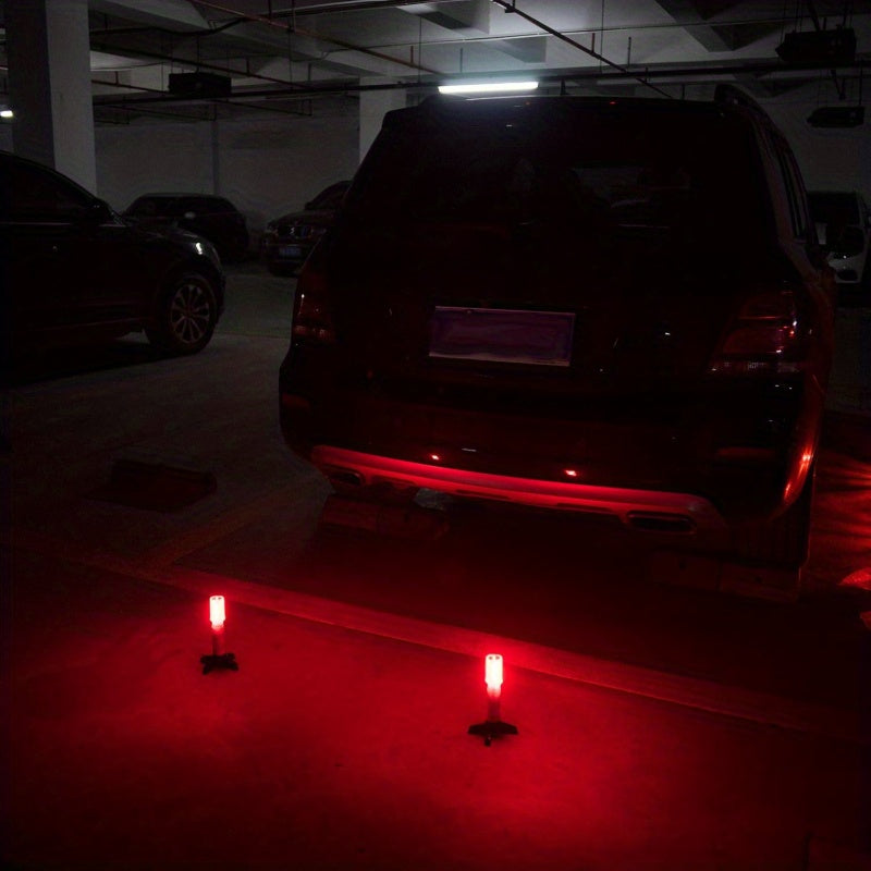 2Pcs Vehicle LED Red Light Set, Magnetic Base, Detachable Bracket & Durable Storage Box, Ideal for Cars, Boats and Trucks, Perfect for Lighting Dark Areas, Battery-Free