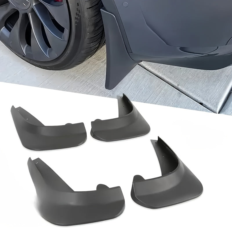 1 Set, Car Mud Flaps - Front & Rear Wheel Splash Guards, All-Season Road Debris Protection, Easy Installation for Outdoor Travel & Long-Distance Driving, Wheel Protection, Screws Included