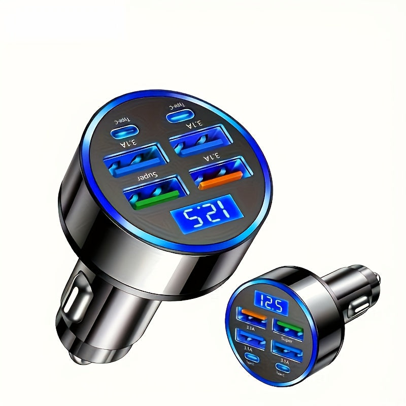 Set of 2 PD Chargers with USB Cable | Dual PD And Four USB Car Charger | Rapid Charging PD QC3.0, 60% Charge in Half an Hour - Universal Fast Charging for Different Devices | Contemporary Charging Hub | Sturdy Car Charging Station