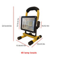 USB rechargeable, LED light source spotlight and floodlight, compact and portable, with aluminum heatsink, three-step dimming, red/blue strobe, high brightness, long battery life