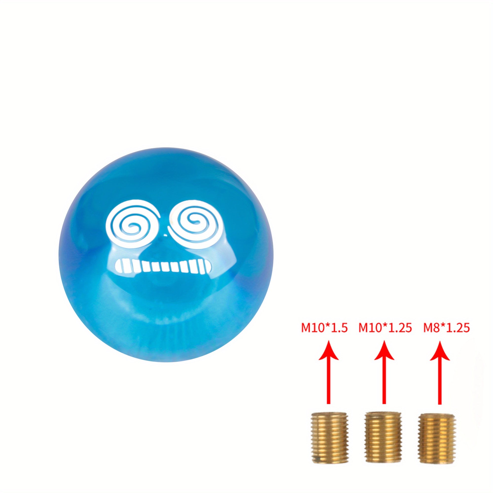 Universal Round Acrylic Shift Knob for Car Modification, Includes Three Installation Adapters