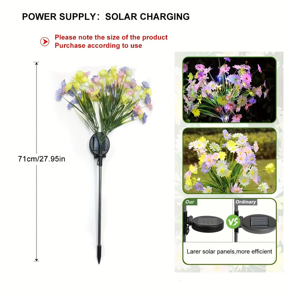 1-Piece Solar Wild Chrysanthemum Courtyard Light, Vibrant Garden Decoration, Outdoor Solar Courtyard Light Suitable for Garden, Path, Patio, Fence and Walkway Decoration, Lawn Decorative Light, Villa Landscape