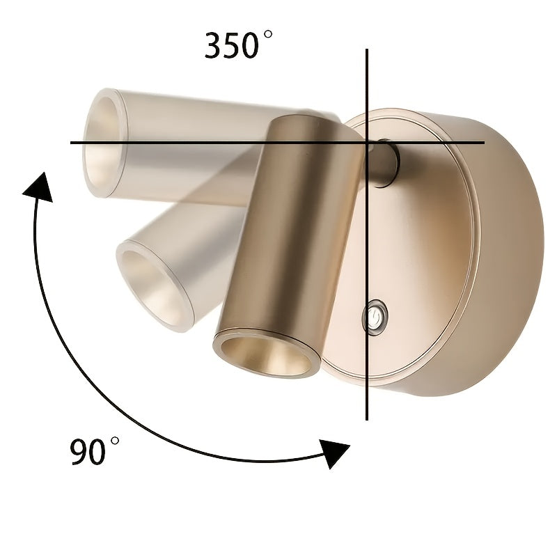 2 modern touch LED spotlights, USB powered, semi-recessed/flat mount, wireless operation, dimmer compatible, suitable for living rooms, bedrooms, offices, cafes - energy-saving LED bathroom and kitchen lighting