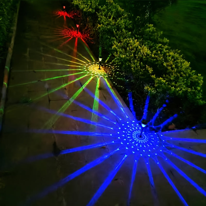 4-Piece Solar Pathway Light Set with Color Gradient LED, Perfect for Illuminating Paths, Villas, Courtyards, and Enhancing Garden Landscapes, Great for Festive Party Decorations