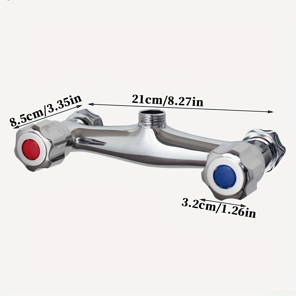 Chrome Plated Brass Dual-Outlet Shower Diverter Valve - With Thermostatic Control Valve, Wall Mounted