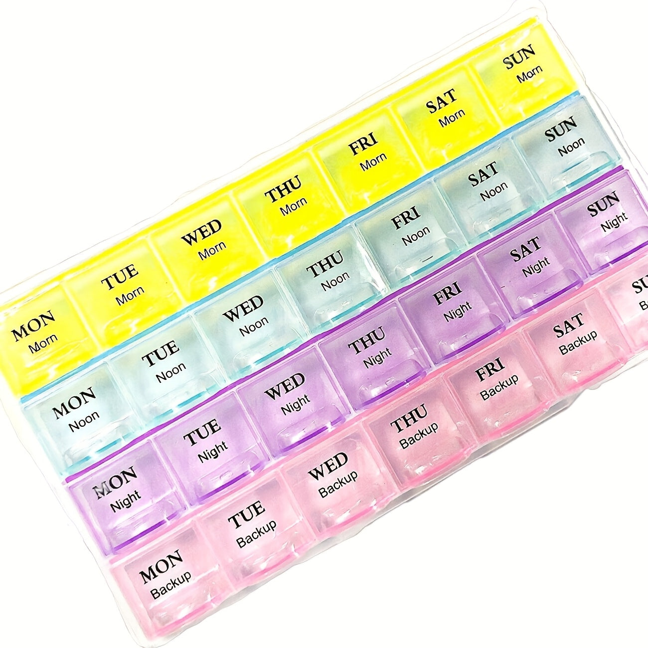 1pc，28格药盒，便携式家用大容量保健盒，分装收纳盒，0.98*4.72lnch