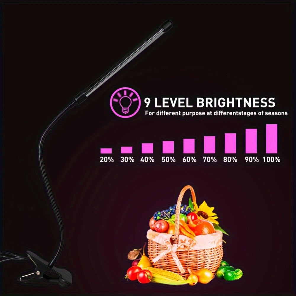 1Pcs Smart Gardening Assistant Full Spectrum Plant Grow Light USB Powered Timing Switch 360° Rotatable Arm Anti-Leggy Grow Lamp for Succulents Vegetables Flowers Ideal for Home Balcony Planting
