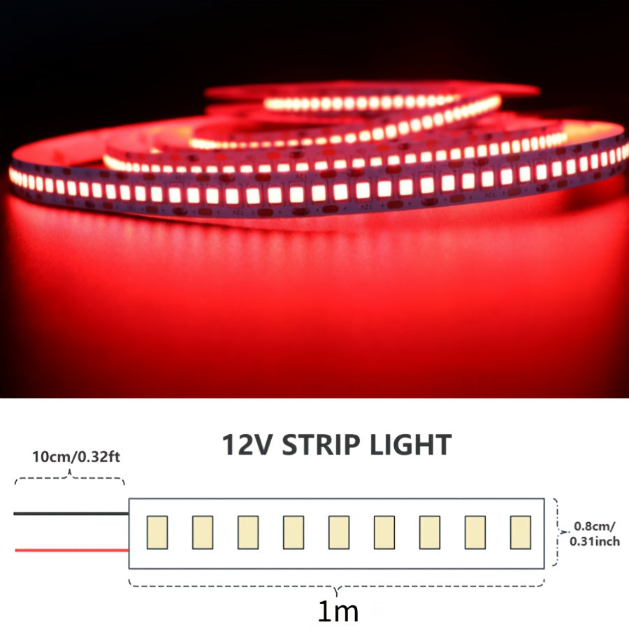 12V 软性灯带120Leds/m,用于厨房房间楼梯衣柜照明红/蓝/绿光，室内使用不防水（不包含12v电源）