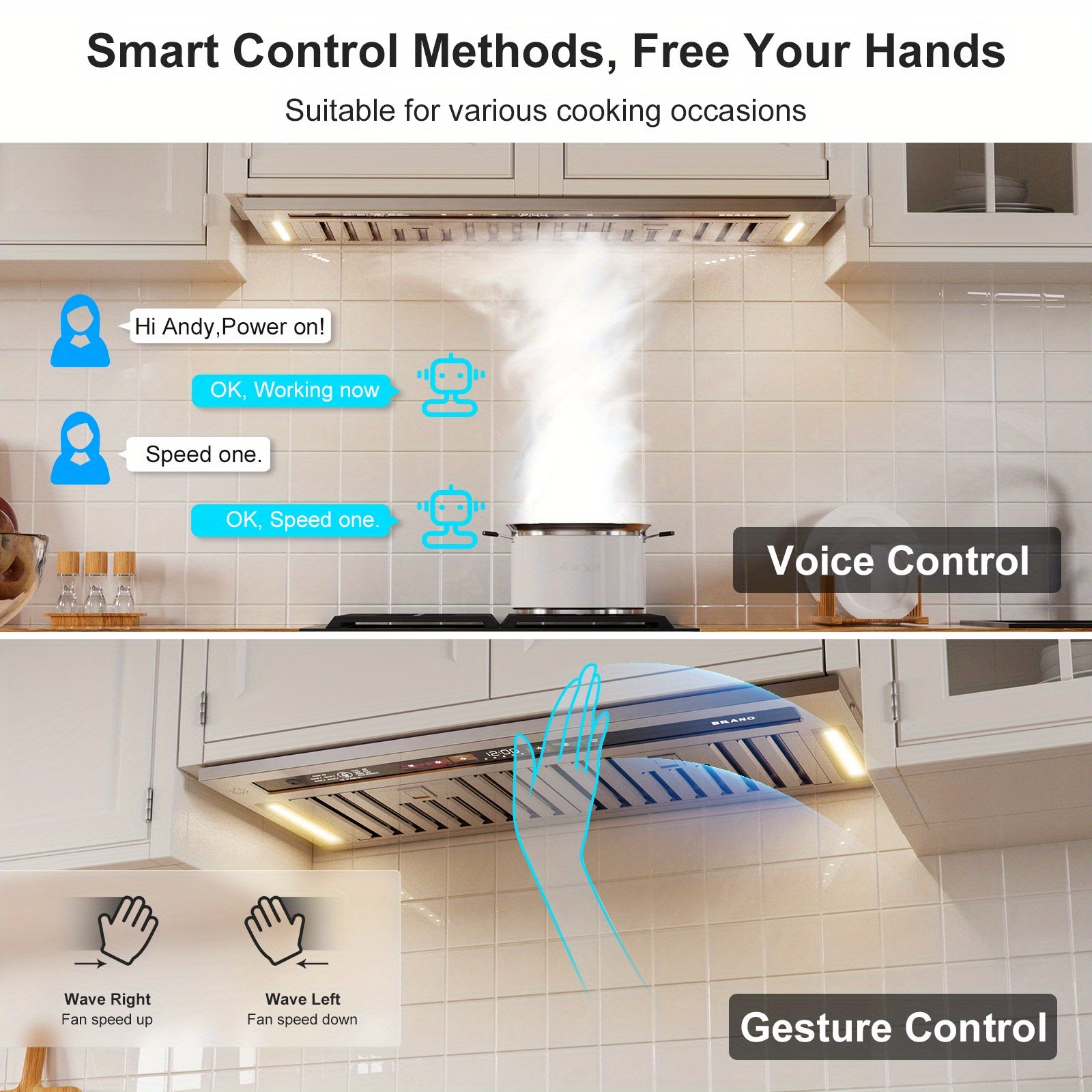 30-Inch Built-In/Insert Range Hood, 900 CFM, Stainless Steel Kitchen Exhaust Fan, Convertible Ducted/Ductless