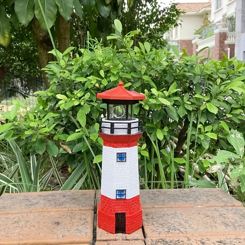 Decorative Solar Rotating Lighthouse for Courtyard and Garden, Add Charm and Security to Your Outdoor Space, Christmas Gift