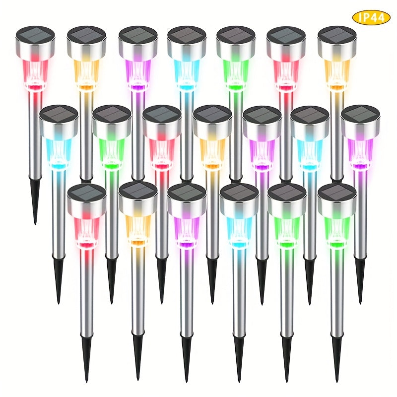 10/20-pack lawn lights solar ground插 lights, rust-proof small tube lights outdoor landscape lighting, multiple colors, suitable for courtyards, gardens, patios, beautiful lighting, easy to install.