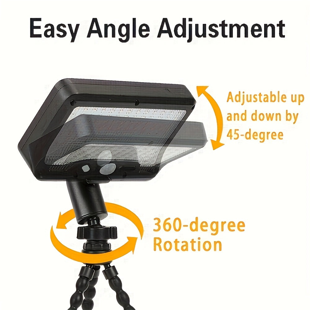2PCS Commercial Street Solar Motion Sensor Light, Solar Wall Light with Foldable Flexible Bracket, 92LED Street Light, 3 Modes Auto On/Off, Security Lighting for Outdoor Tree Branches, Tents, Camping, Tables, Walls, Streets, Gardens